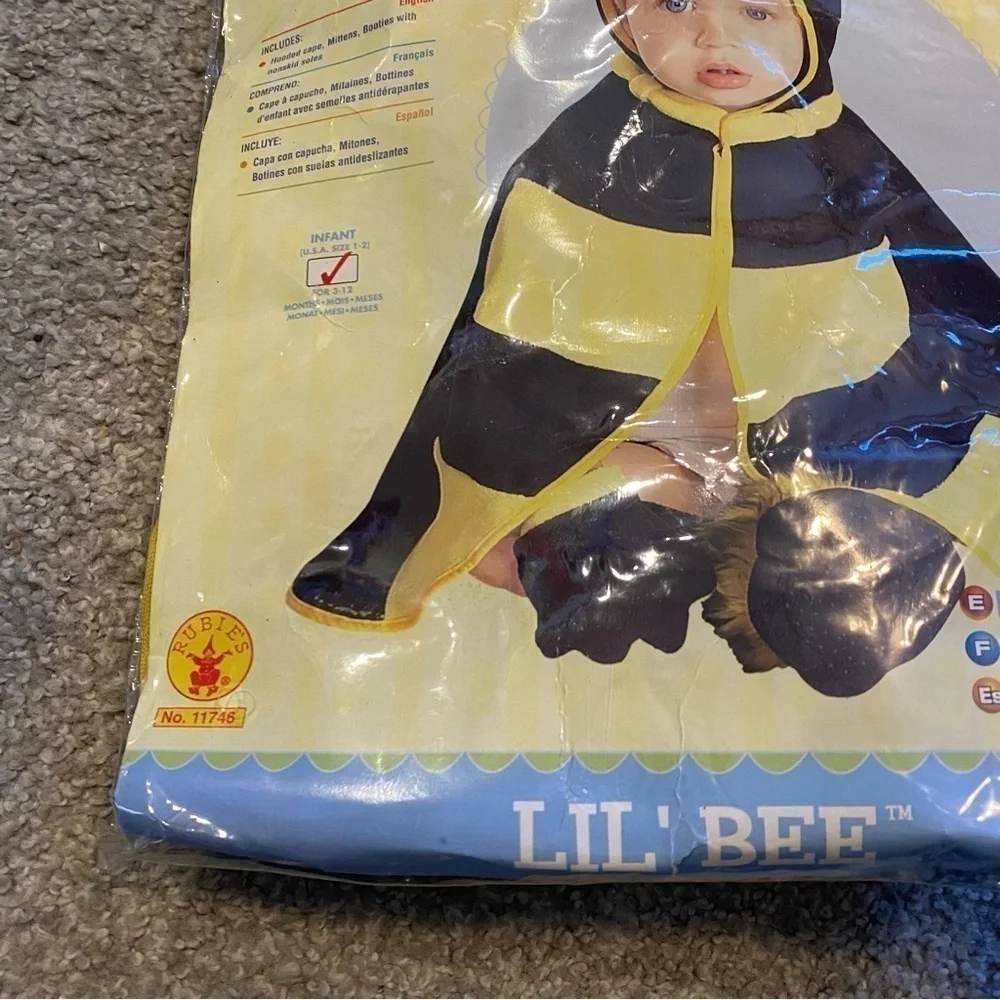Caped Cuties Bumblebee Cape Costume Sz 1-2 Baby Black Yellow Halloween